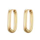 Oval Rectangle Hoop Dangle Earrings